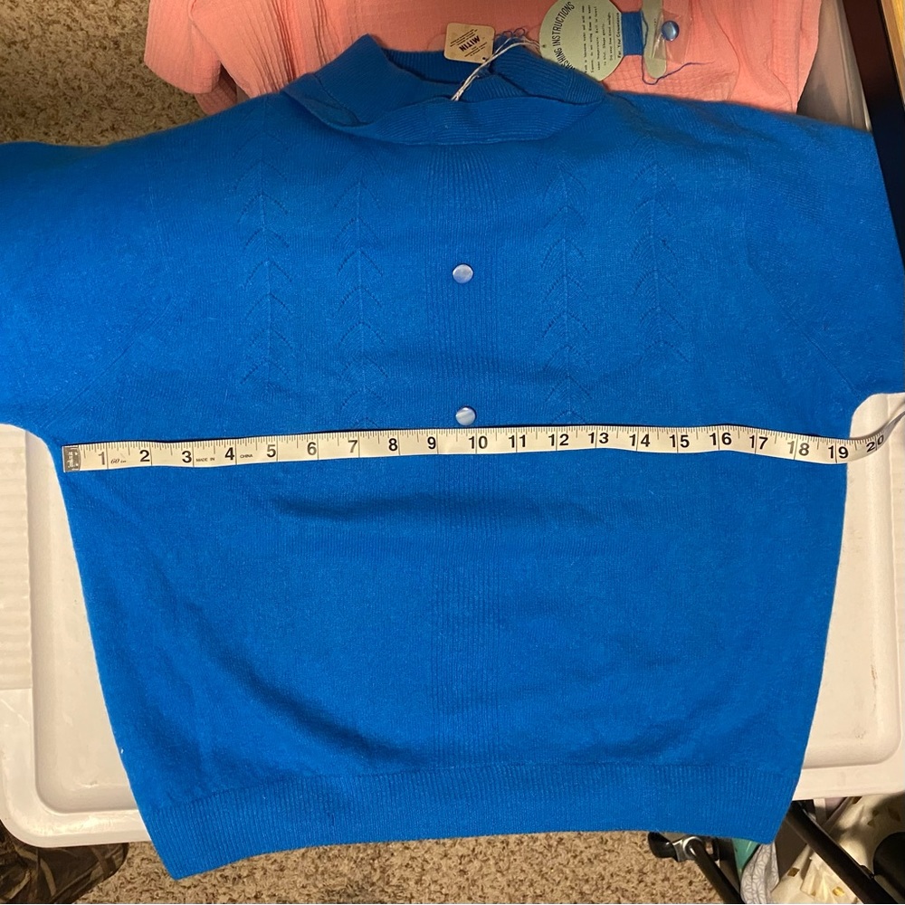 Kitty-Lam by Ellson of California pullover Sweater bright blue lambs wool angora - Picture 5 of 6